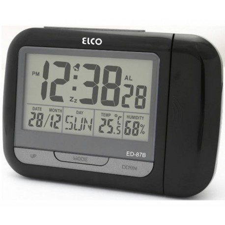 Despertador proyector ELCO ED87B-NEGRO - Diego's Import