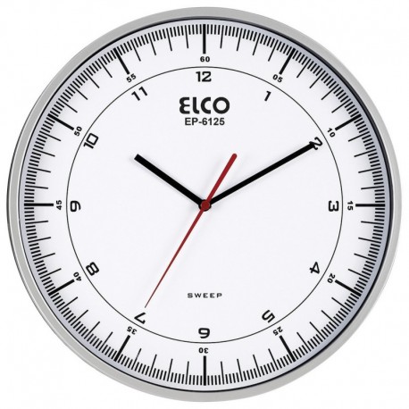 Reloj Pared Silencioso ELCO EP6125-PLATA